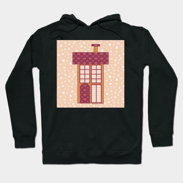 Little Pink and Mustard two-storey house - French town Hoodie by FrancesPoff